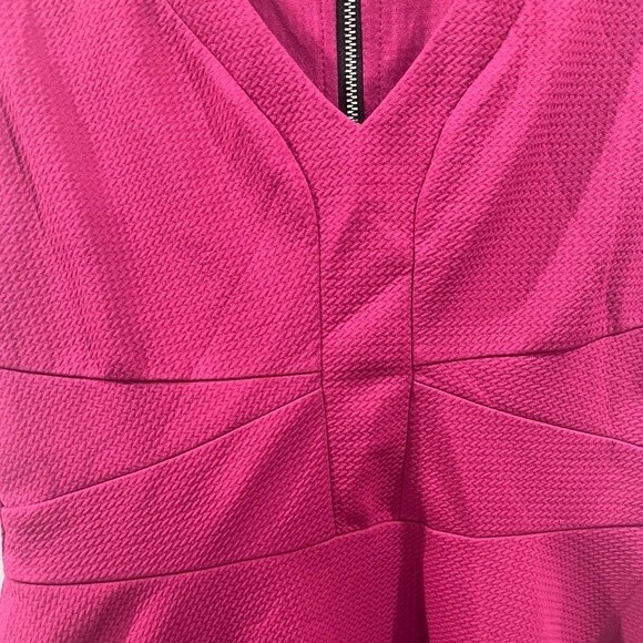 City Studio raspberry pink textured aline dress size large - Picture 4 of 6
